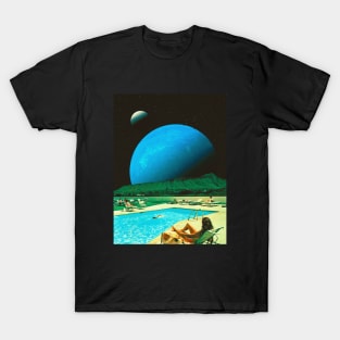 Green Moon - Space Collage, Retro Futurism, Sci-Fi T-Shirt